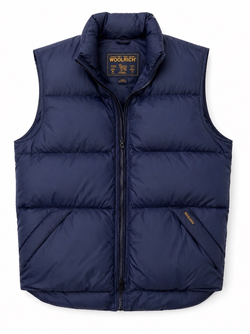 Woolrich Navy Quilted Puffer Vest Zip Front Men’s